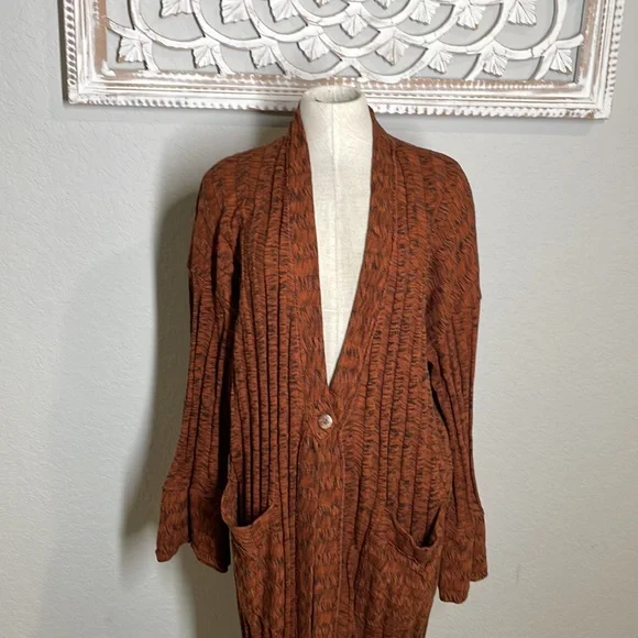 Free People beach nights maxi ribbed cardigan new - Picture 5 of 8